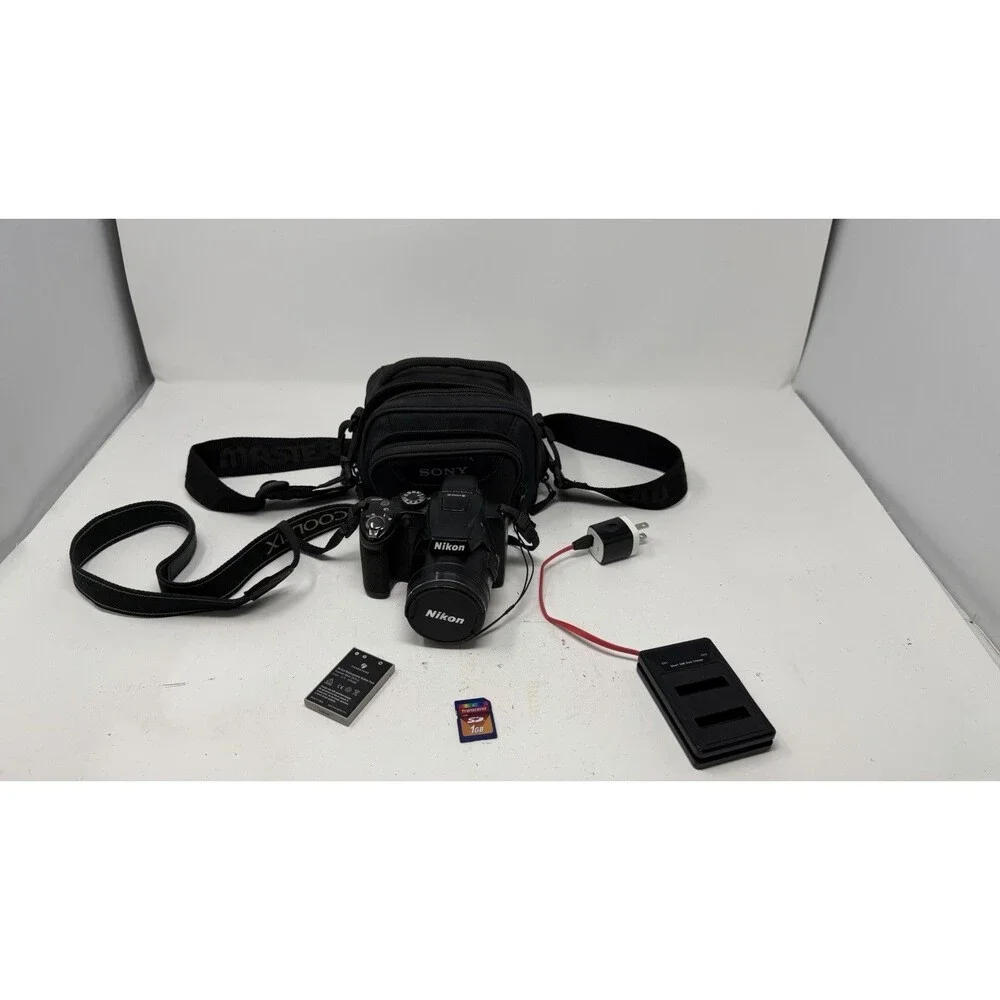 Nikon COOLPIX P500 36X Zoom 12.1MP Tilt Screen Digital Camera - Bundle - Nice